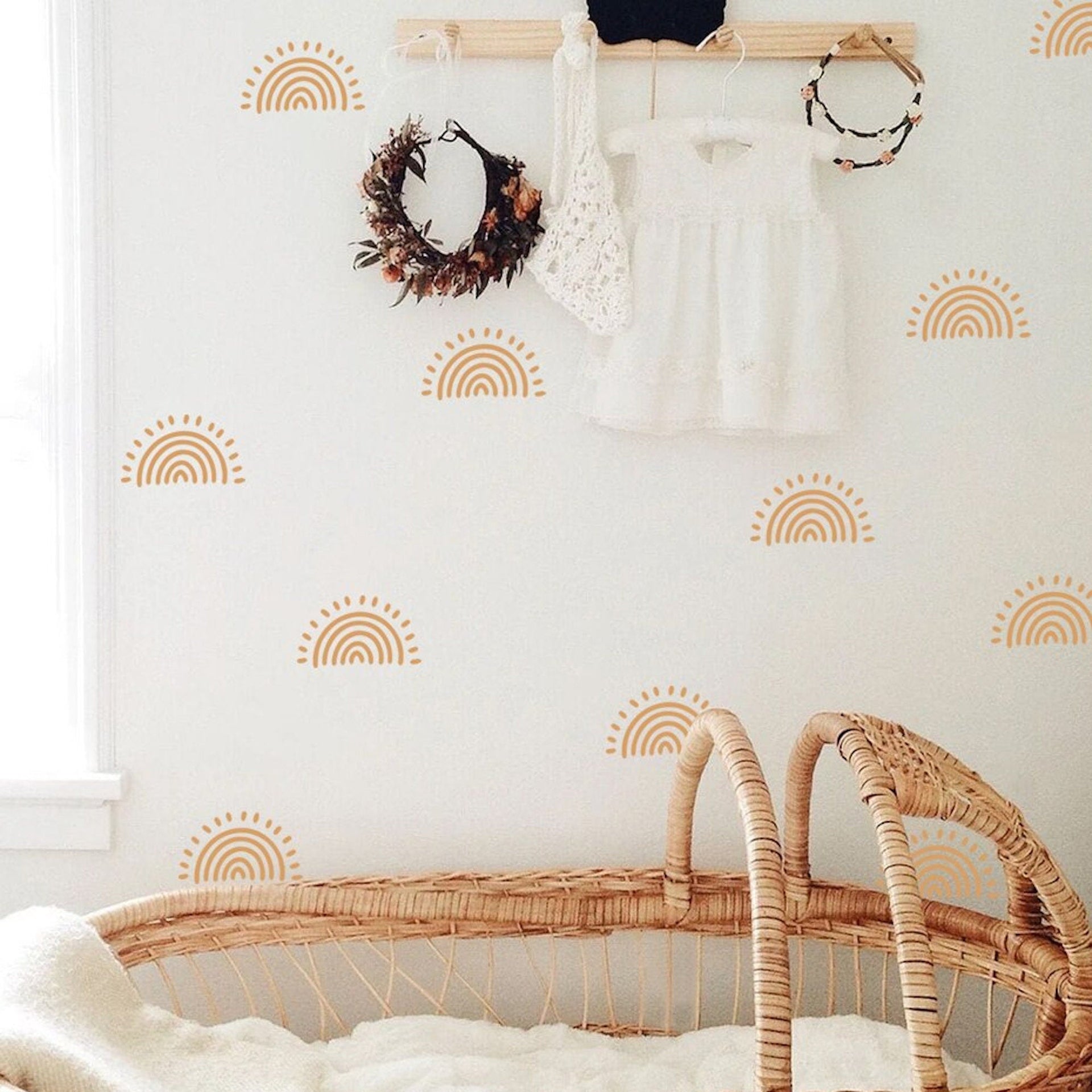 Wandaufkleber für Kinderzimmer Sonnenschein in Boho Stil als Sticker Set