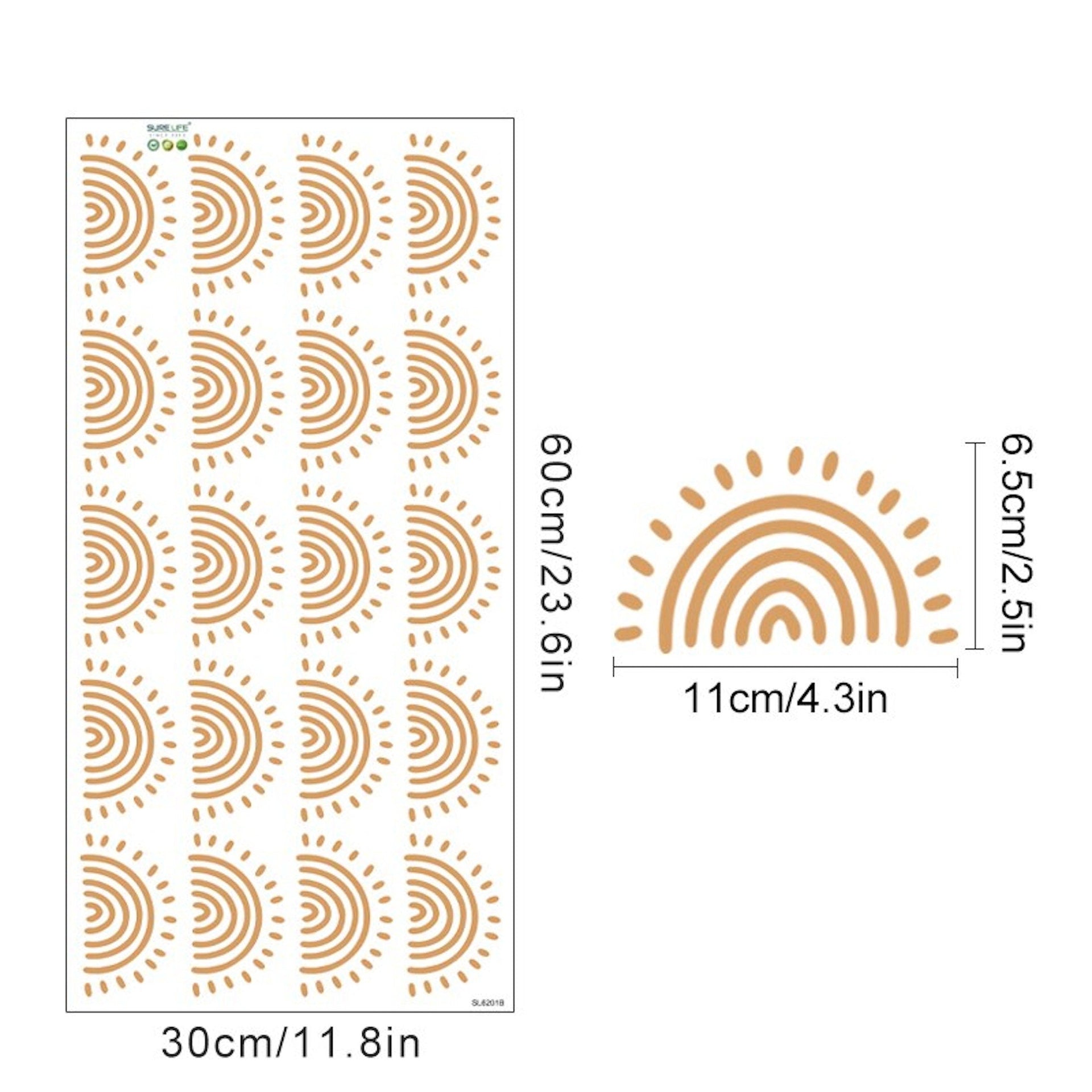 Wandaufkleber für Kinderzimmer Sonnenschein in Boho Stil als Sticker Set