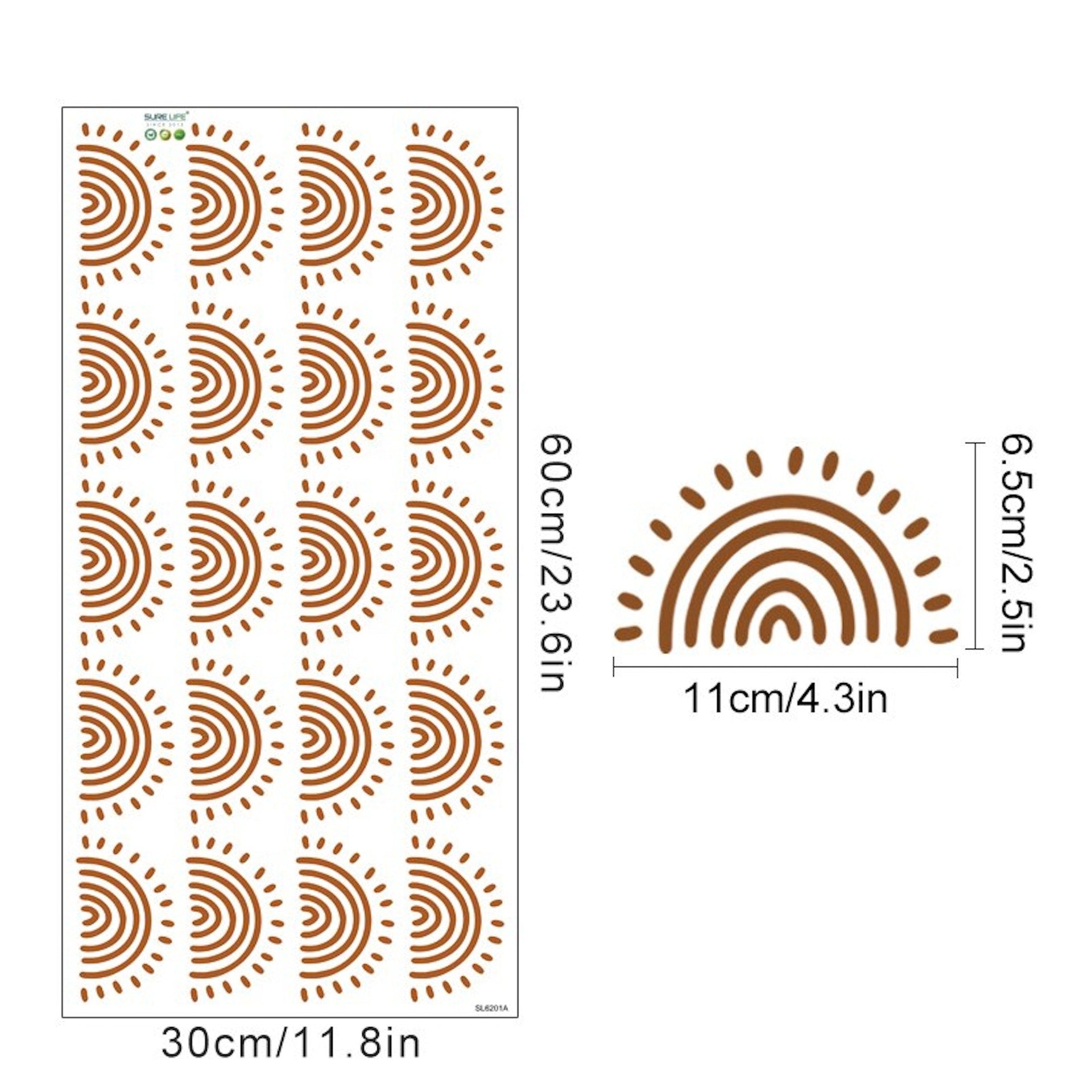 Wandaufkleber für Kinderzimmer Sonnenschein in Boho Stil als Sticker Set