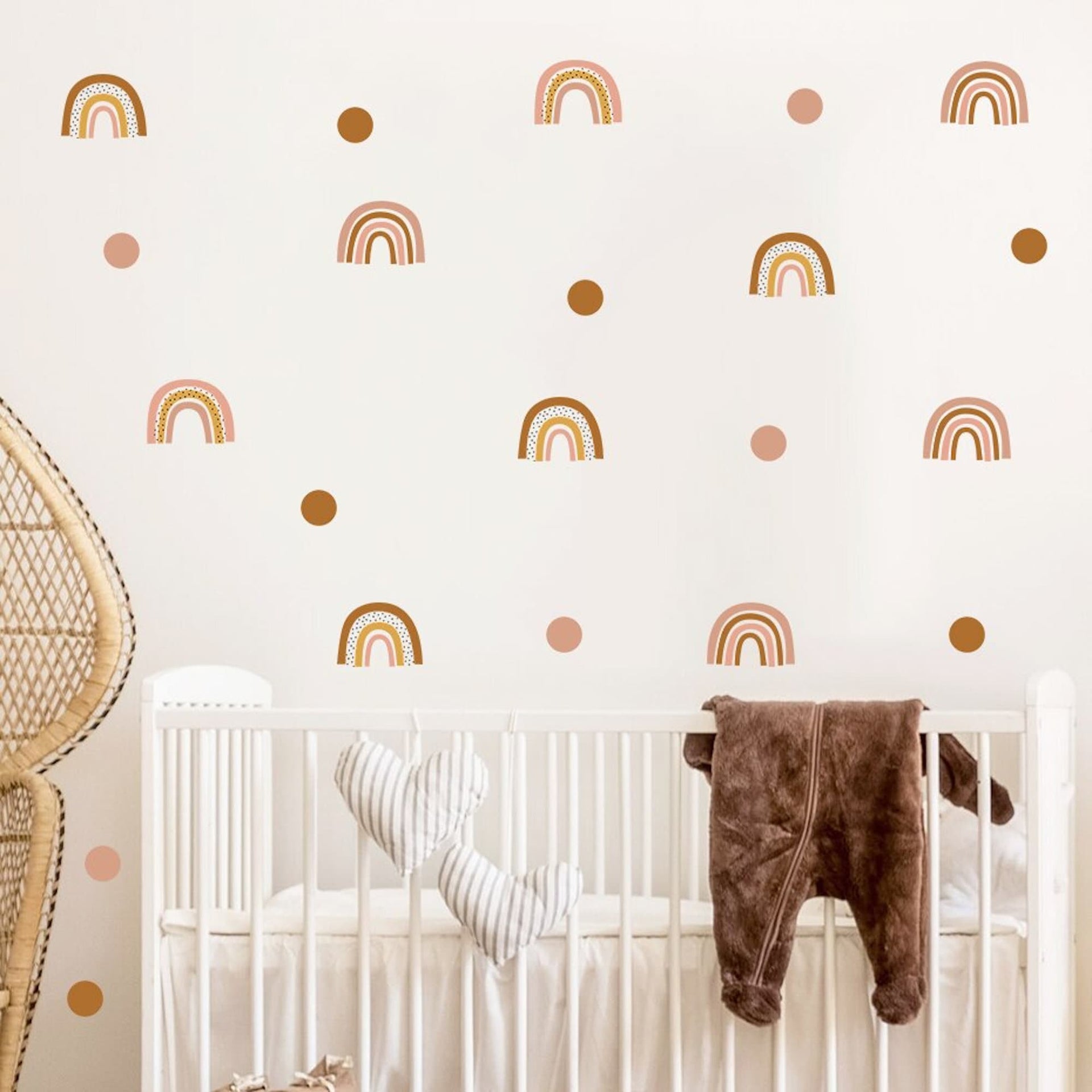 Wandaufkleber Kinder Regen Bogen und Wolken als Sticker Set