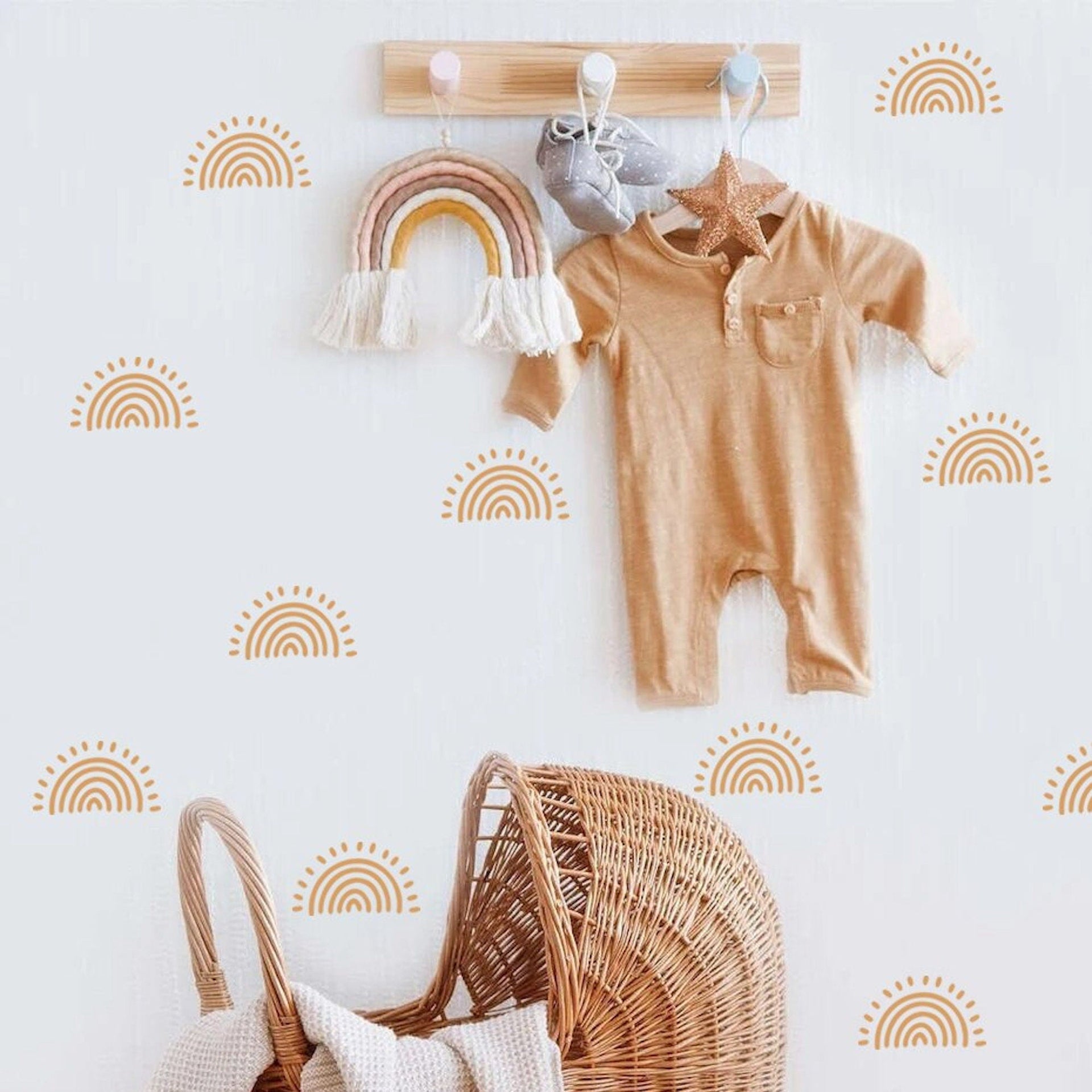 Wandaufkleber für Kinderzimmer Sonnenschein in Boho Stil als Sticker Set