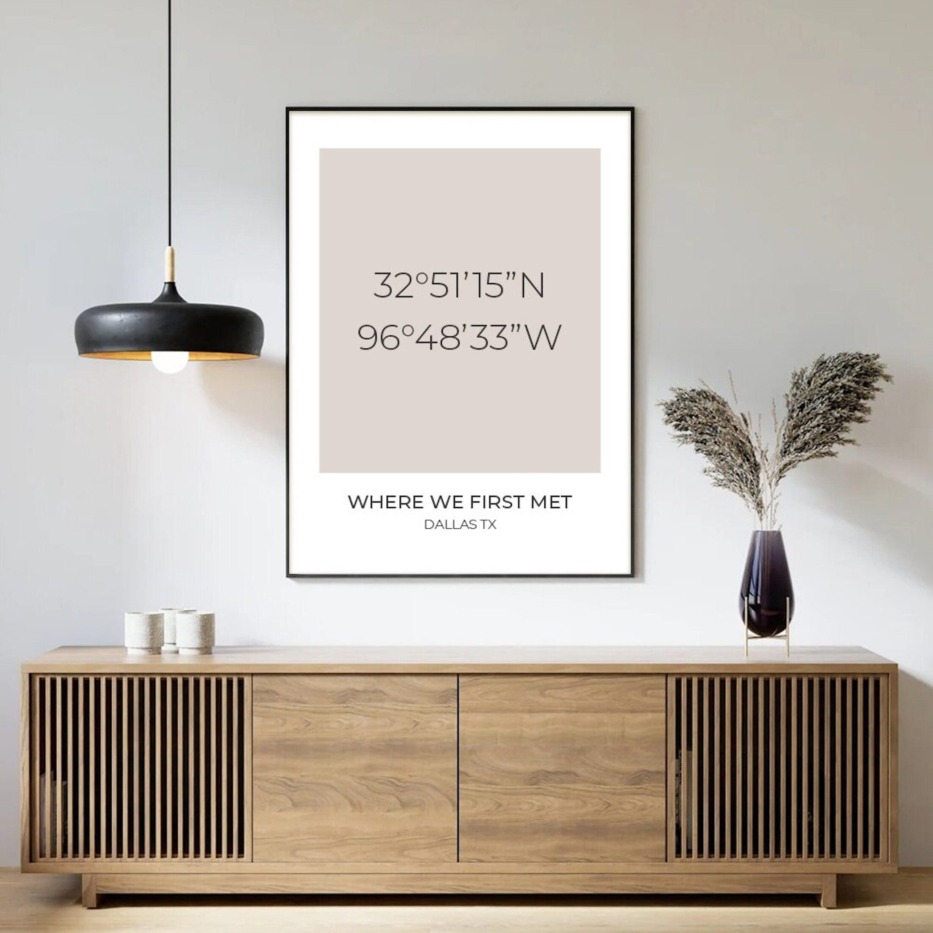 Poster Koordinaten Personalisiert mit besonderem Wunschort und Wunschfarbe als Deko Print ohne Rahmen