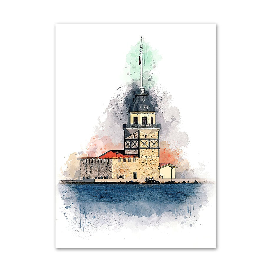 Poster Islam Kaaba Ayasofia I Wandbilder Wohnzimmer & Schlafzimmer I Deko Print Bilder I ohne Rahmen