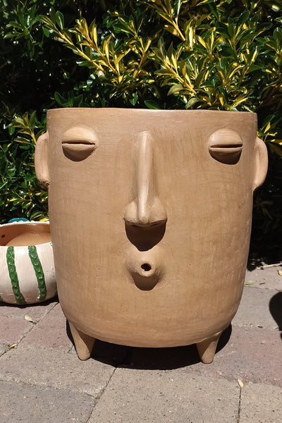 Whistler Planter, Big Clay Flower Pot, Handmade Mexican Pottery of Atzompa, Mexico, Home Decor, Indoor Outdoor Decor, Substantial Plant Pot