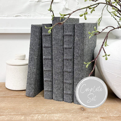 Linen Covered Decorative Books for Shelf Decor