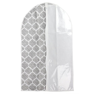Home Basics Arabesque Non-Woven Suit Bag with Clear Window, White