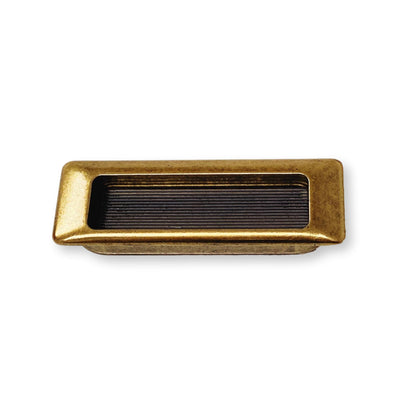 Recessed Antique Brass Closet and Drawer Pulls