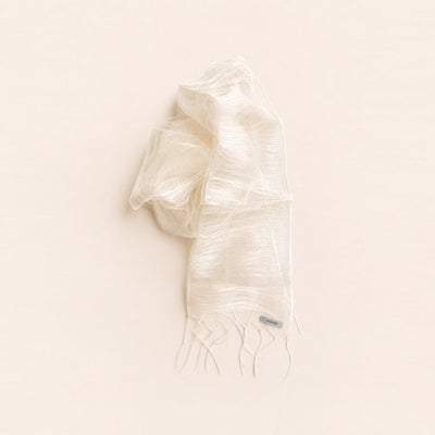 Ivory White Mulberry Silk Scarf