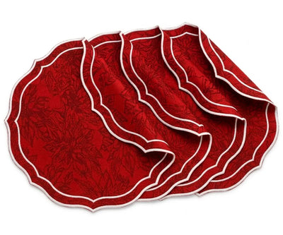 Red Fabric Placemats – Cotton Jacquard