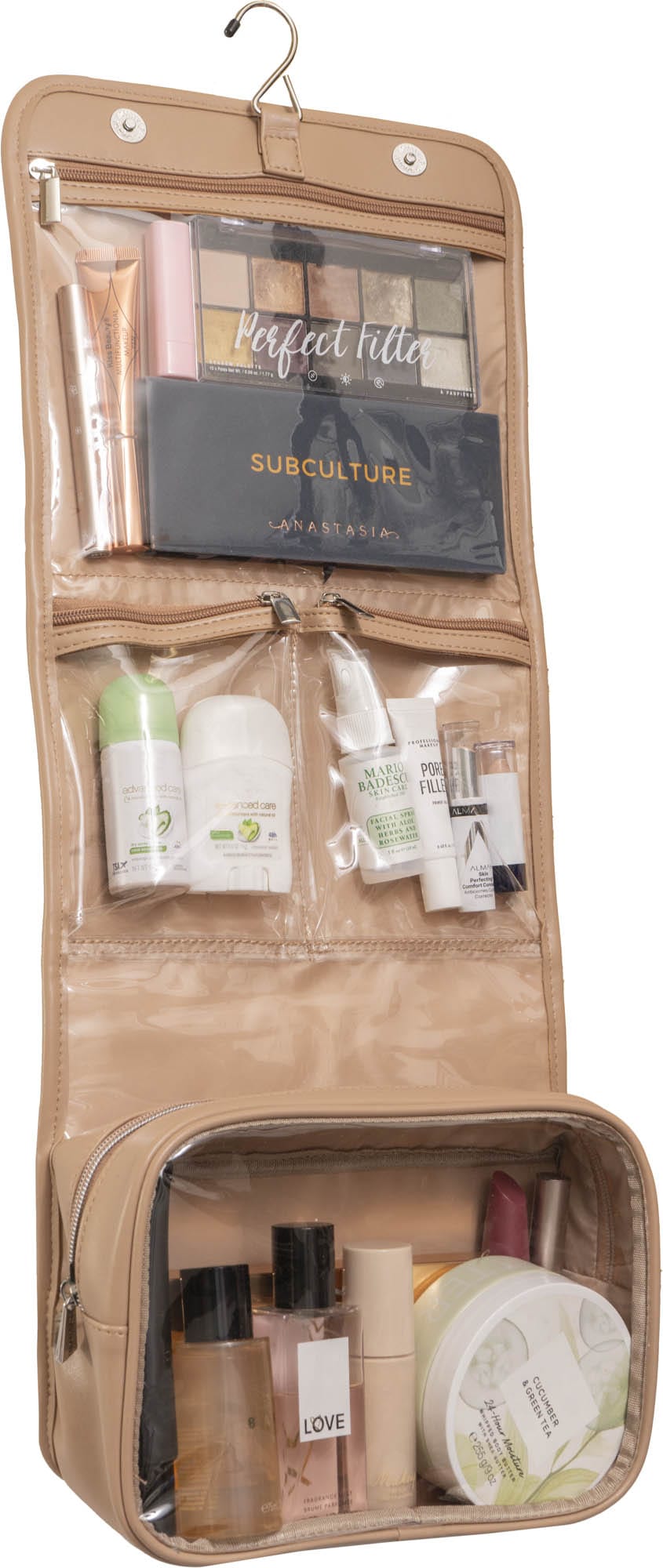 Joan & David Bubble Quilted Roll Hanging Toiletry Organizer Bag