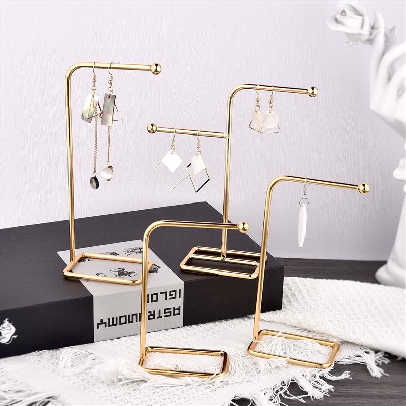 Jewelry Display Holder Metal Earring Storage Rack Jewelry Organizer Holder Earring Necklace Pendants Organizer Display Stand Jewelry Stand Display Necklace Holder Plated Metal Tabletop Jewelry Organizer