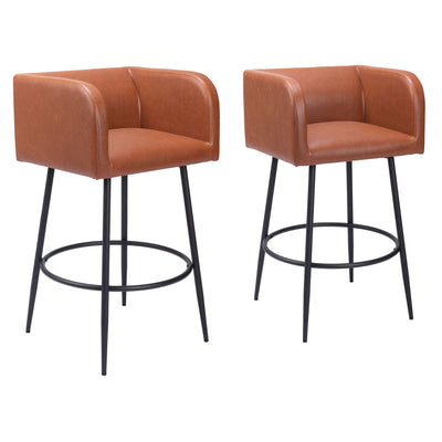 Horbat Barstool (Set of 2) Brown