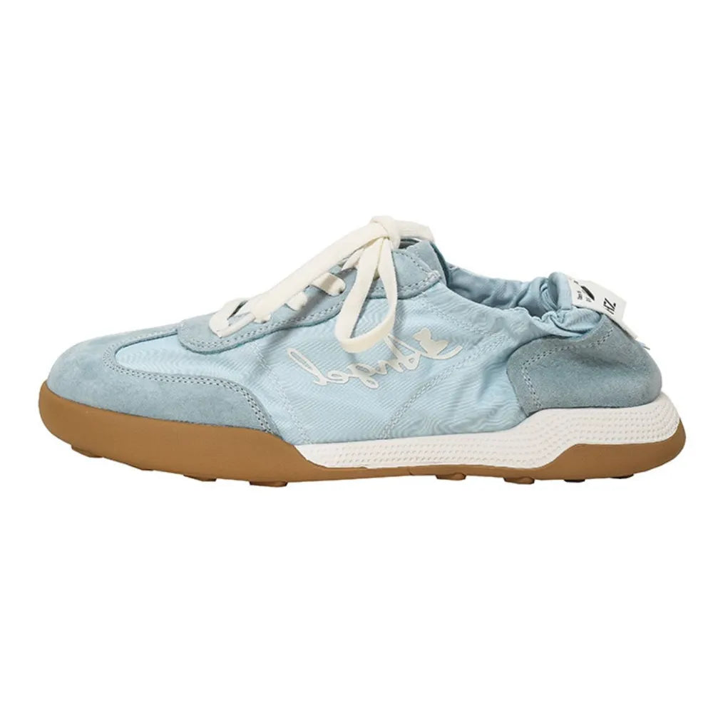 Lace Up Contrast Round Toe Sneakers