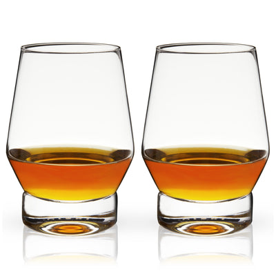 Raye Heavy Base Crystal Whiskey Glasses Set of 2
