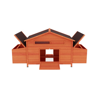 Large 44-Inch Premium Outdoor Spacious Wooden Chicken Coop With Two-Sides Nesting Boxes (SAK21875)