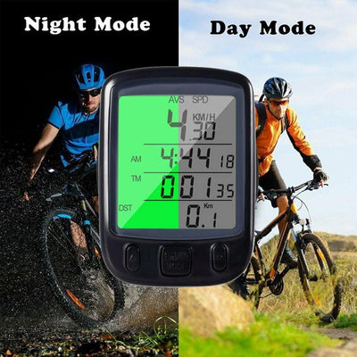 LCD Digital Bicycle Computer Waterproof Cycle Bike Stopwatch Wire Odometer Speedometer Automatic Wake-Up Cycling Computer LCD Backlight Displays Cycling Accessories Accurate Speed Tracking
