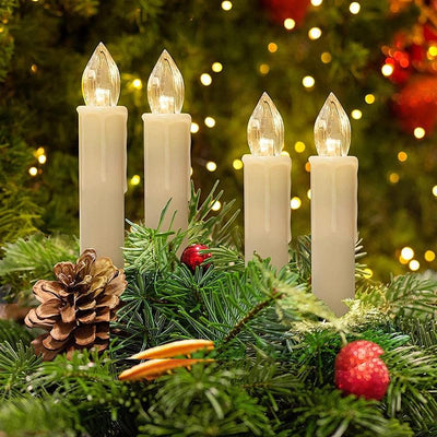 LED Candles Light Flameless Remote Control For Home Dinner Party Christmas Tree Candle LED Flameless Taper Candles Flickering with Remote Timer Battery Operated Waterproof Christmas Tree Candles Warm White Window Candles Decoration Lamp Light New Years