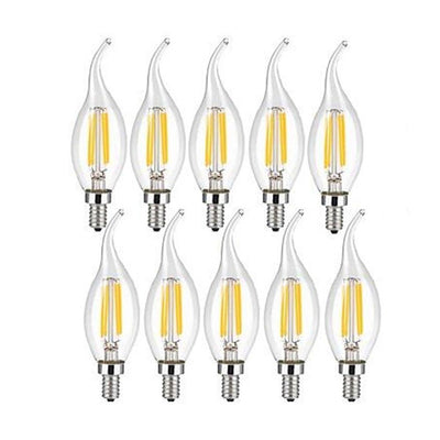 LED Filament Bulb E14 4W/6W AC220V Glass Shell 360 Degree C35 Edison Retro Candle Light Warm/Cold White LED Candelabra Bulb 25W Equivalent 250 Lumens, 3000K Soft White 2W Filament Dimmable LED Chandelier Light Bulbs