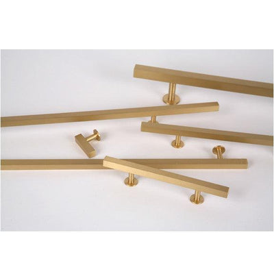 Lew's Square Bar Cabinet Knobs and Handles in Brushed Brass