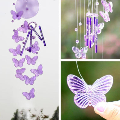 Lucky Butterfly Hanging Wind Chime Bell Garden Decoration Ornament Gift Home Decoration Fashion High-end Gift Butterfly Gift Grandmother Gift Mother Gift Birthday Gift Festival Gift Witness Friendship Outdoor Wind Chime Garden Decor