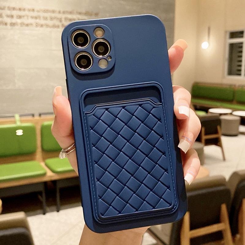 Luxury Colorful Card Holder Wallet Case For iPhone 14 13 11 12 Pro Max Mini 14 Plus Soft Silicone Purse Cover Silicone Case with Card Holder Compatible with iPhone