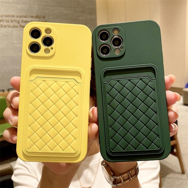 Luxury Colorful Card Holder Wallet Case For iPhone 14 13 11 12 Pro Max Mini 14 Plus Soft Silicone Purse Cover Silicone Case with Card Holder Compatible with iPhone