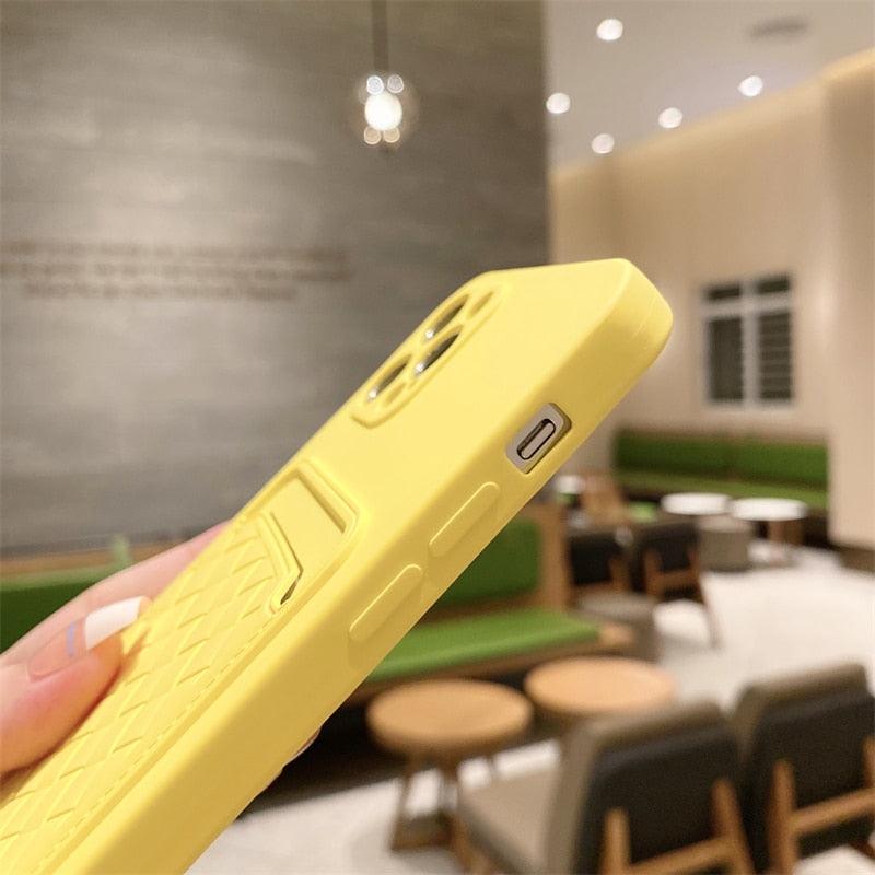 Luxury Colorful Card Holder Wallet Case For iPhone 14 13 11 12 Pro Max Mini 14 Plus Soft Silicone Purse Cover Silicone Case with Card Holder Compatible with iPhone