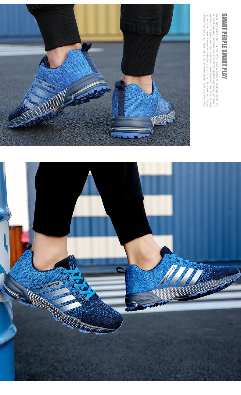 Luxury Sport Mens Sneakers Mesh Breathable Casual Men Shoes Comfortable Non-Slip Shock Absorption Light Outdoor Walking Comfortable Running Sneakers