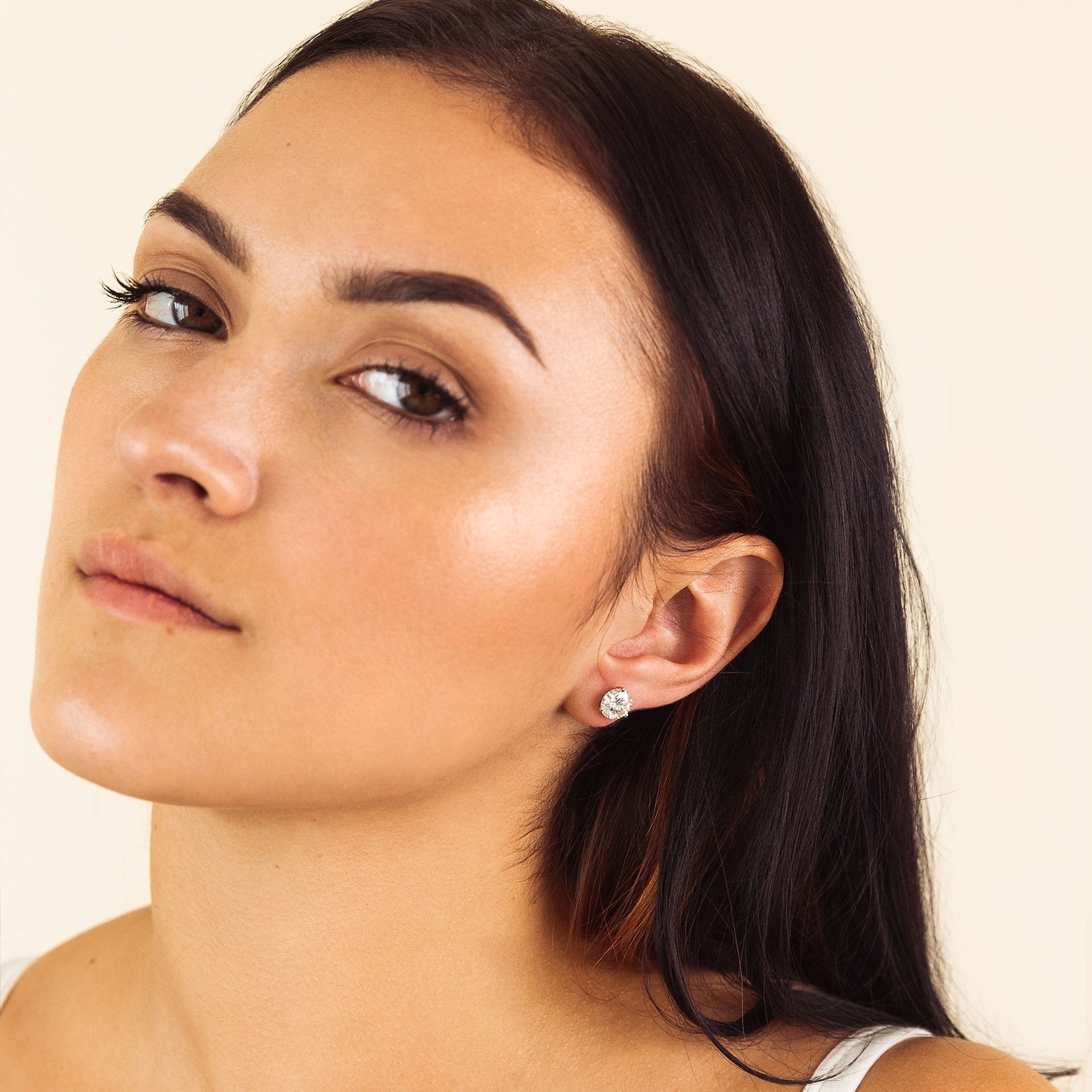 14K Gold GRA-Certified Moissanite Stud Earrings
