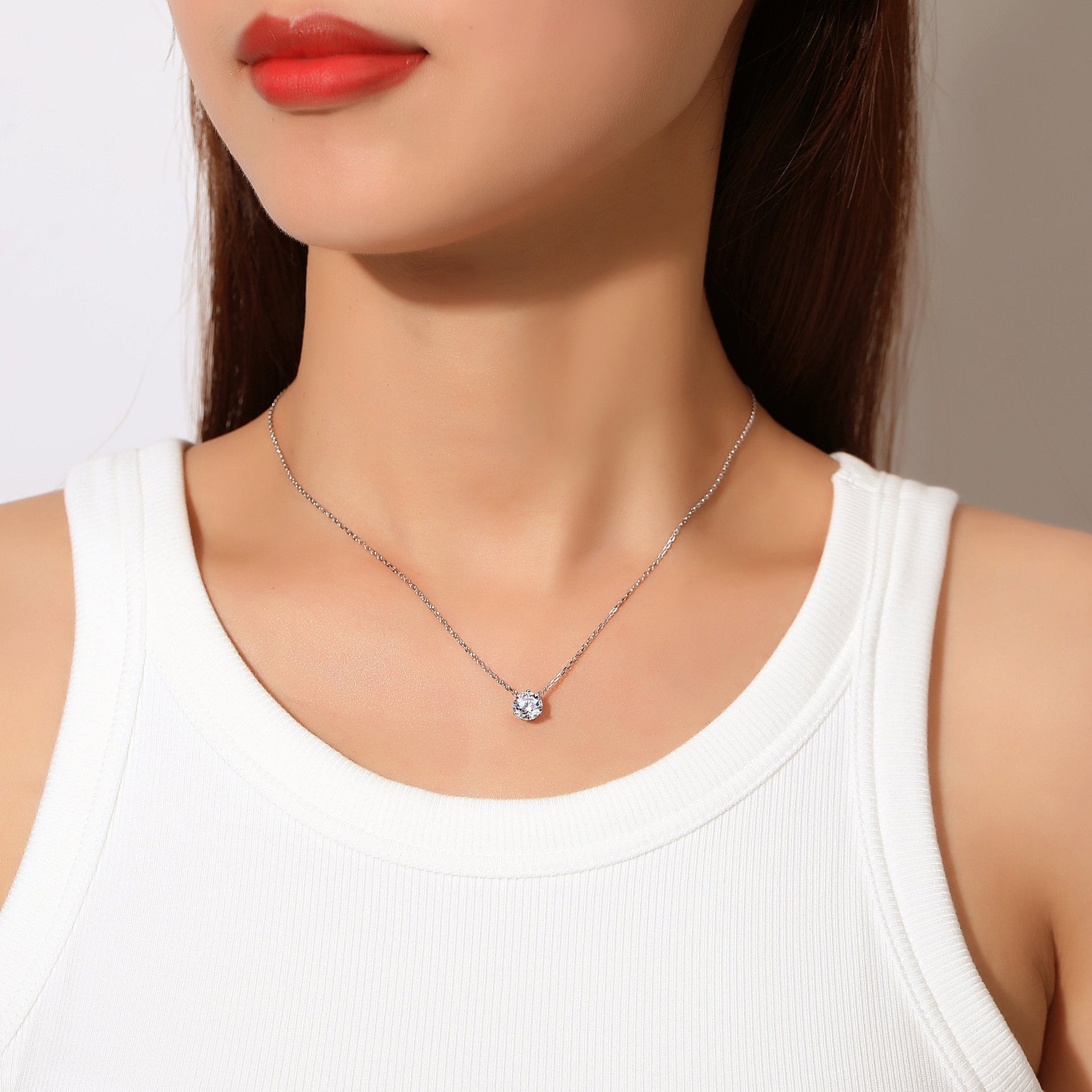 14K Gold Chain Necklace with GRA-Certified Moissanite