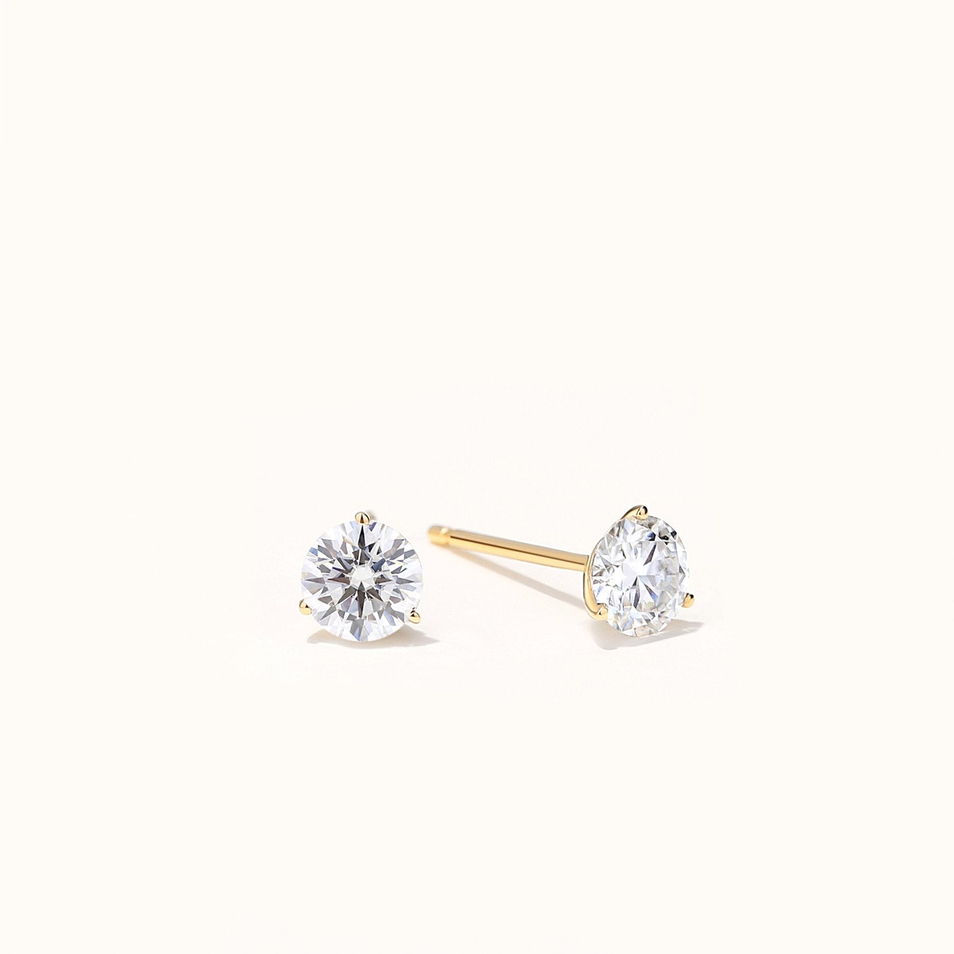 14K Gold GRA-Certified Moissanite Stud Earrings