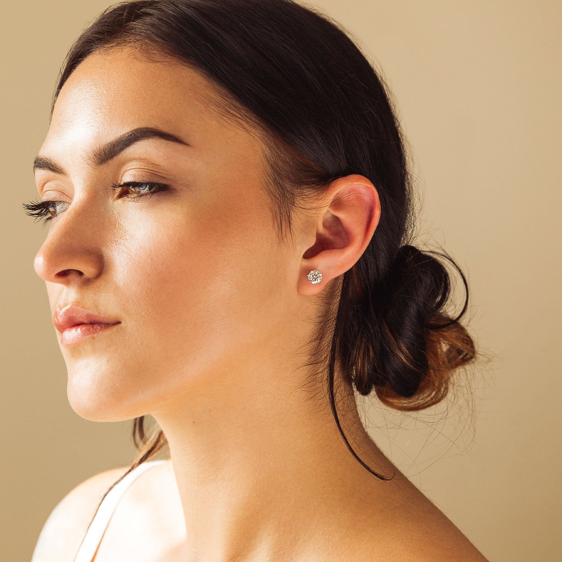 14K Gold GRA-Certified Moissanite Stud Earrings
