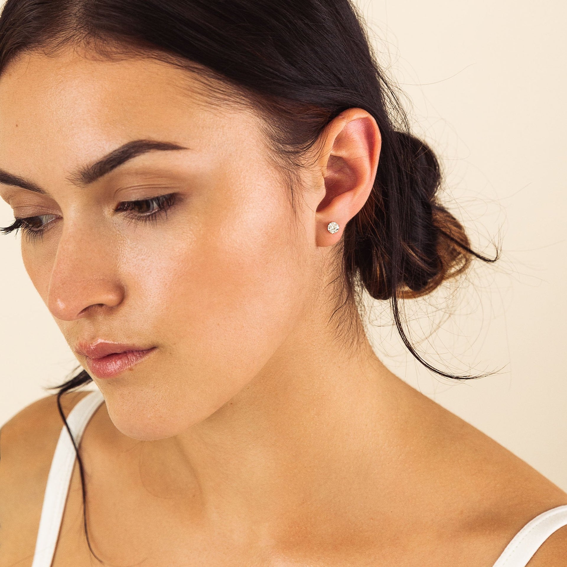 14K Gold GRA-Certified Moissanite Stud Earrings