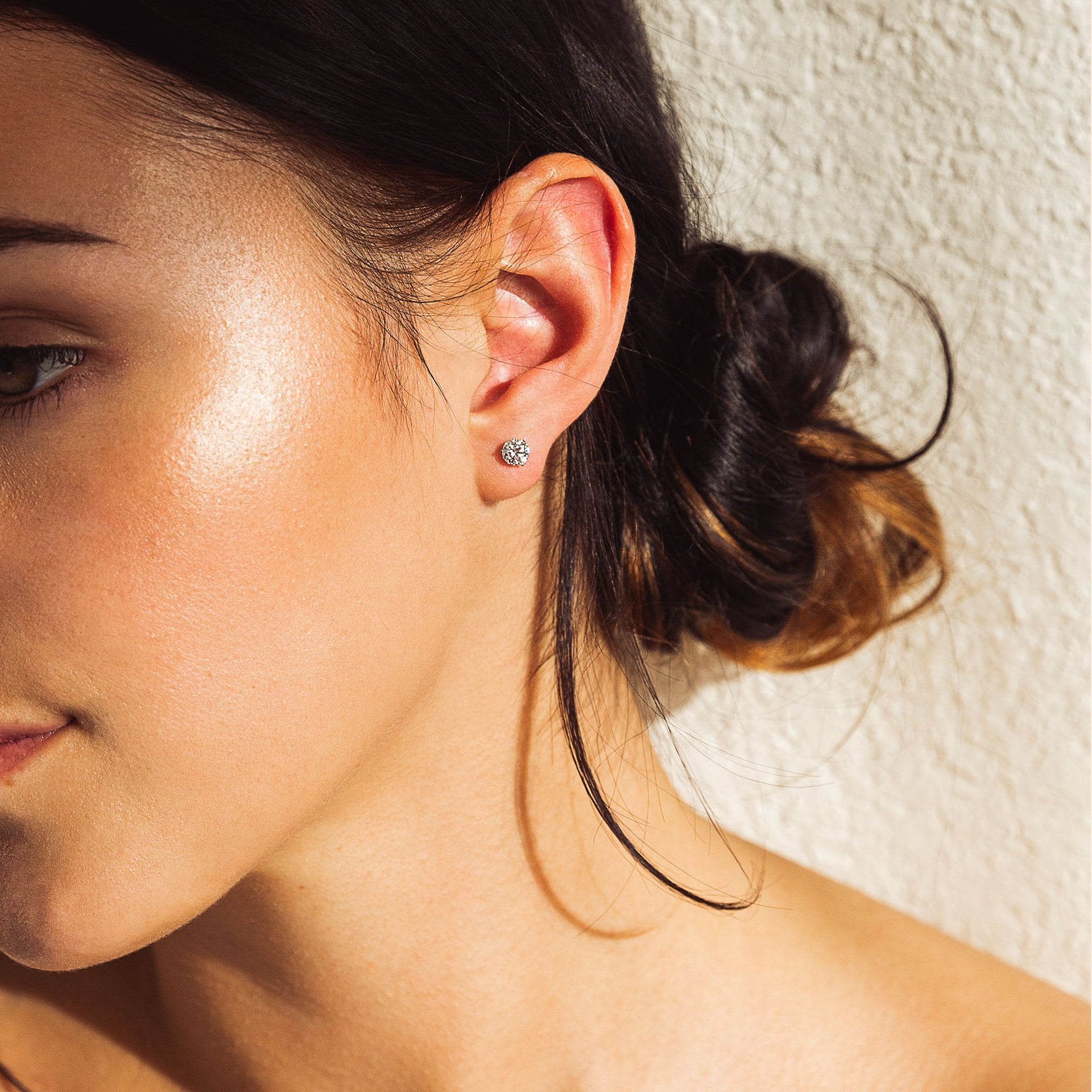 14K Gold GRA-Certified Moissanite Stud Earrings
