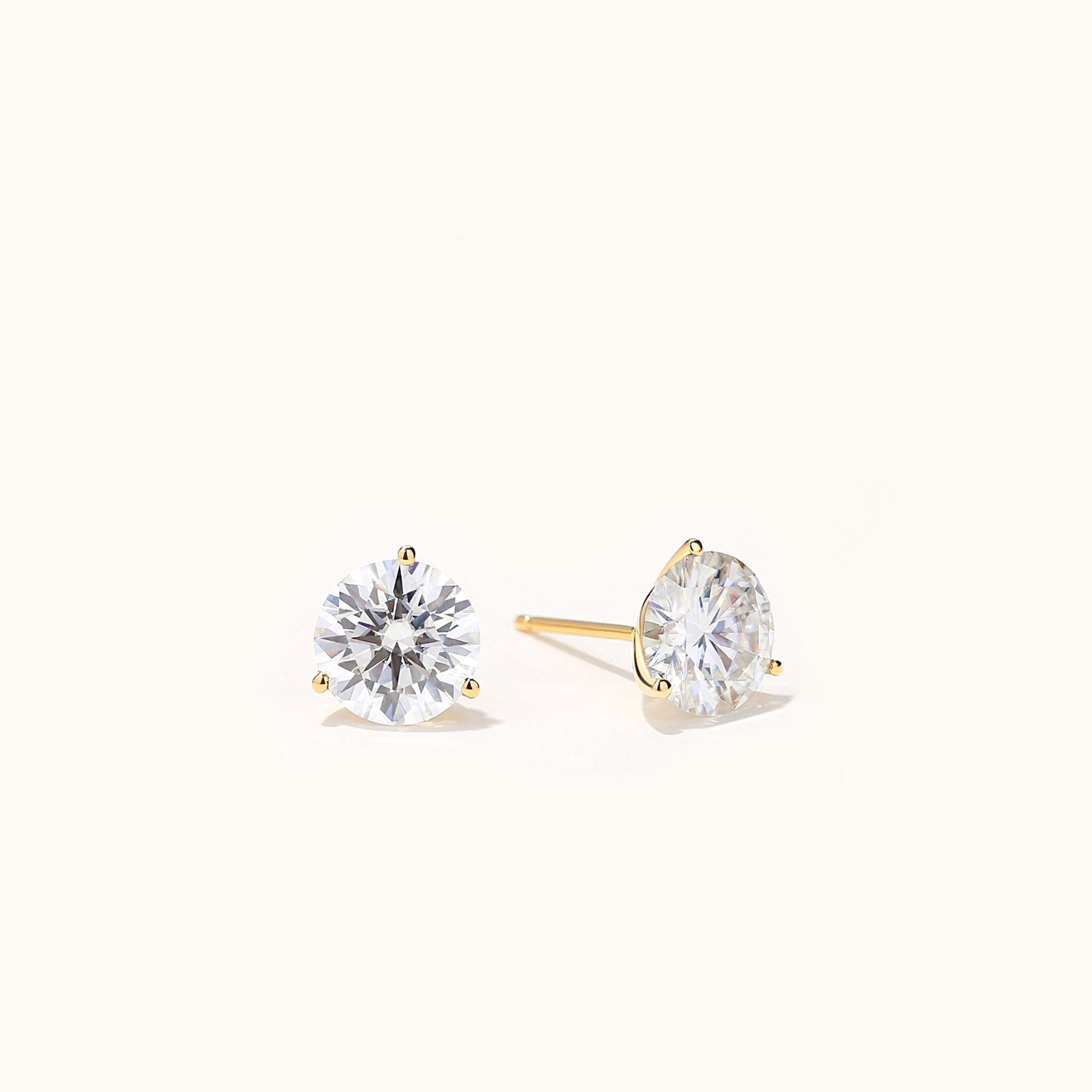14K Gold GRA-Certified Moissanite Stud Earrings
