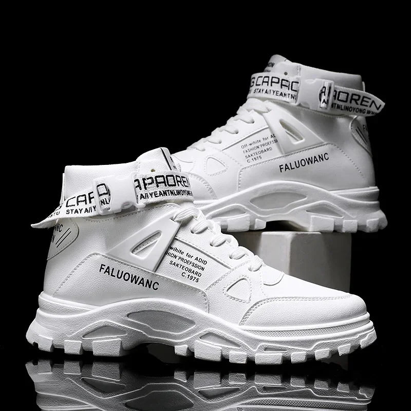 Men's Boots New Casual Fashion Men's Ankle Boots Retro Sports Platform Sole Heightening Ankle Men Boots Lace-up Shoes for Men