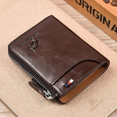 Men's Protected PU Leather Wallet Vintage Short Purse