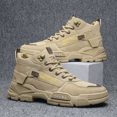 Men Work Boots Type Dirt Resistant Anti Slip Work Trend Shoes Thick Soles Outdoor Hiking Snow Boots Wear-Resistant Fashion