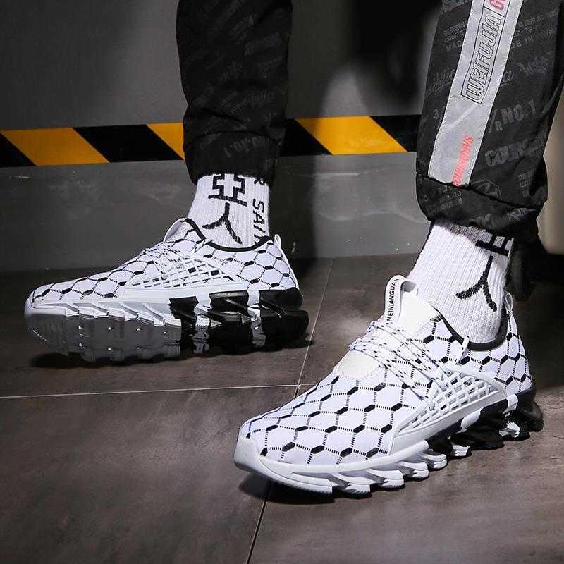 Mens Lightweight Breathable White Sneakers Casual Spring New Fashion Comfortable Walking Slip-On Sneakers Breathable Fashion Athletic Gym Casual Tennis Sneakers Modern Design Shoes
