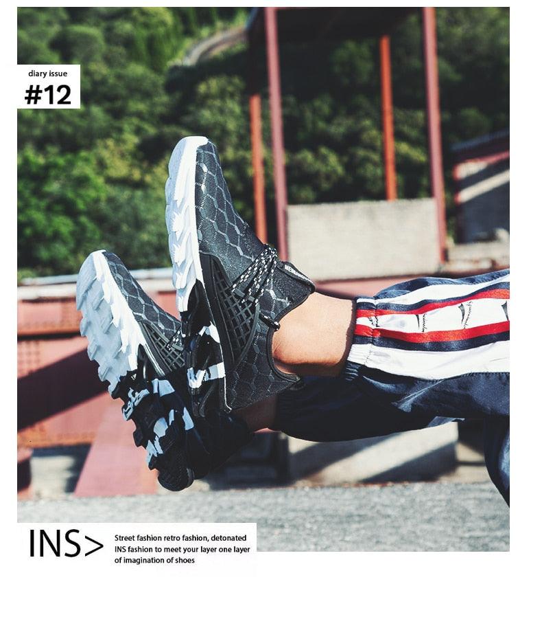 Mens Lightweight Breathable White Sneakers Casual Spring New Fashion Comfortable Walking Slip-On Sneakers Breathable Fashion Athletic Gym Casual Tennis Sneakers Modern Design Shoes