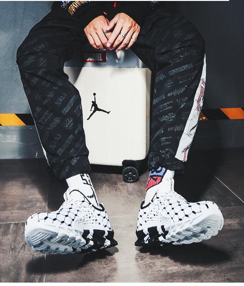 Mens Lightweight Breathable White Sneakers Casual Spring New Fashion Comfortable Walking Slip-On Sneakers Breathable Fashion Athletic Gym Casual Tennis Sneakers Modern Design Shoes