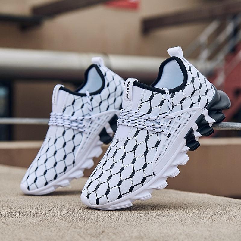 Mens Lightweight Breathable White Sneakers Casual Spring New Fashion Comfortable Walking Slip-On Sneakers Breathable Fashion Athletic Gym Casual Tennis Sneakers Modern Design Shoes