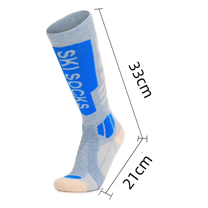 Merino wool skiing socks women's high tube hiking socks anti slip and warm outdoor sports socks