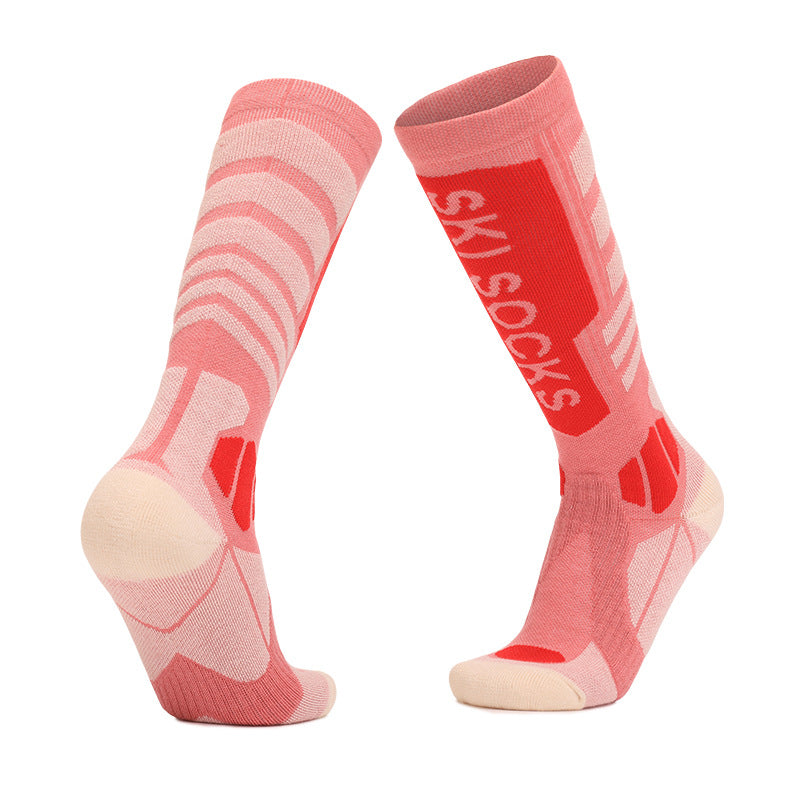 Merino wool skiing socks women's high tube hiking socks anti slip and warm outdoor sports socks