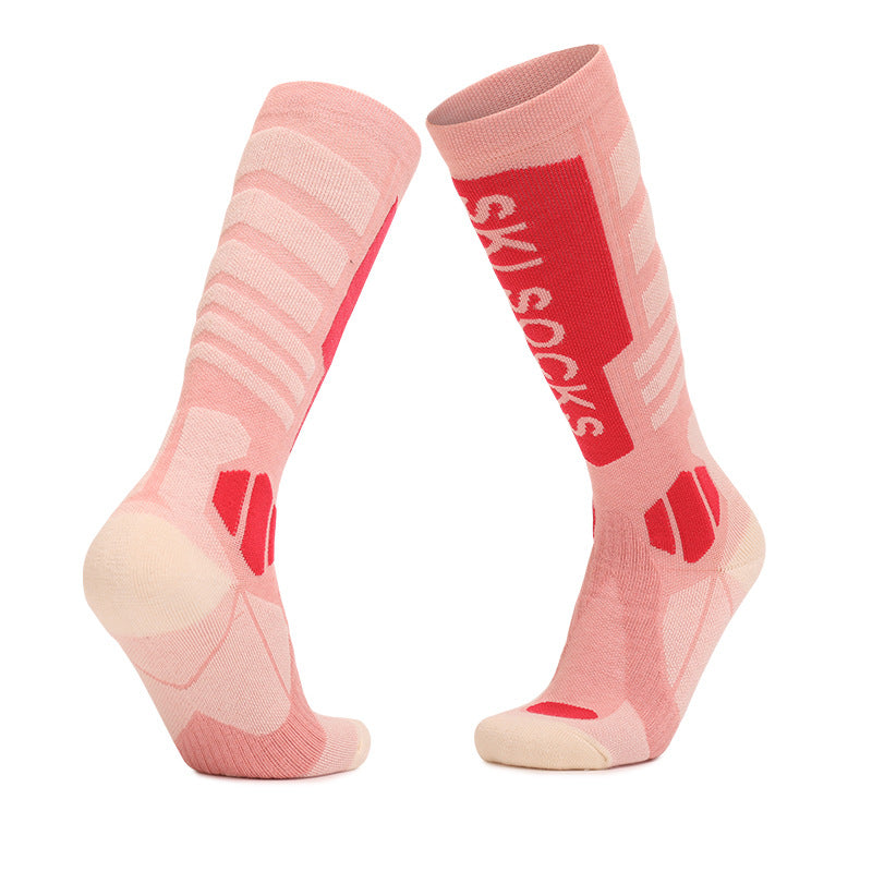 Merino wool skiing socks women's high tube hiking socks anti slip and warm outdoor sports socks