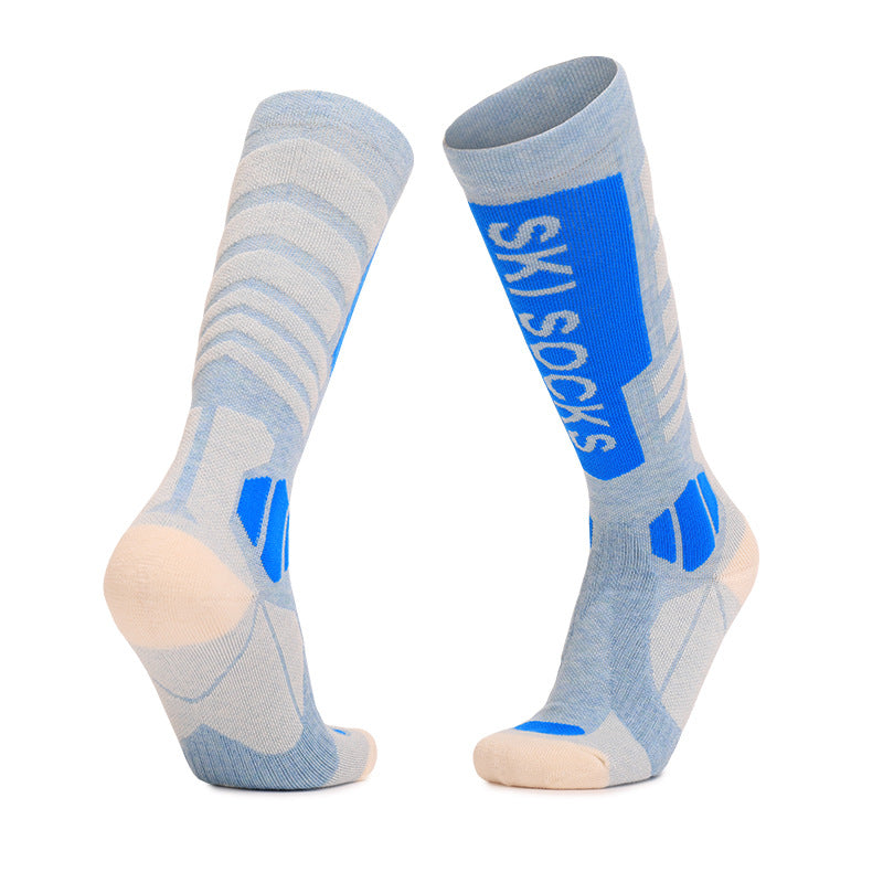 Merino wool skiing socks women's high tube hiking socks anti slip and warm outdoor sports socks