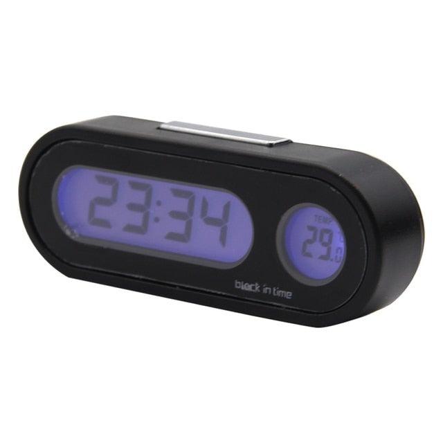 Mini Car Automobile Digital Clock Auto Watch Automotive Digital Alarm Clock LCD Screen Easy to Set can Adhesive Digital Table Car Dashboard Desk Electronic Clock Date Time Calendar Thermometer Hygrometer Decoration Ornament Clock In Car Car-Styling
