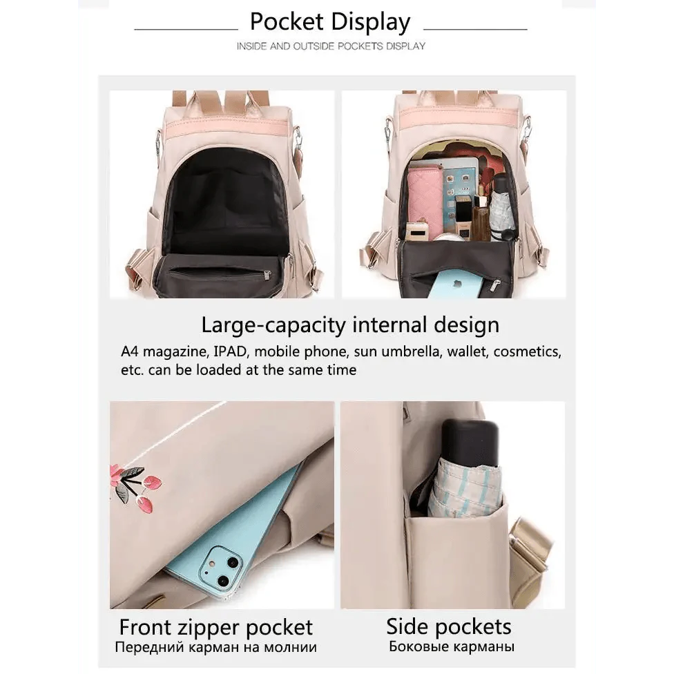 Modern Elegant Waterproof Women's Backpack Fashionable Anti-theft Women Backpacks Nice Print School Bag High Quality Large Capacity Backpack