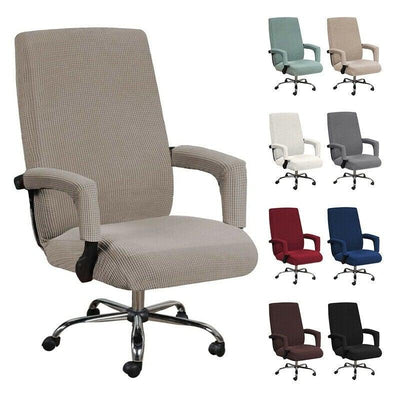 Modern Office Chair Covers Stretch Washable Computer Chair Slipcovers for Universal Rotating Chair Spandex Anti dirty Computer Chair Cover Elastic Polyester Office Chair Cover Easy Washable Removable With Armrest Cover