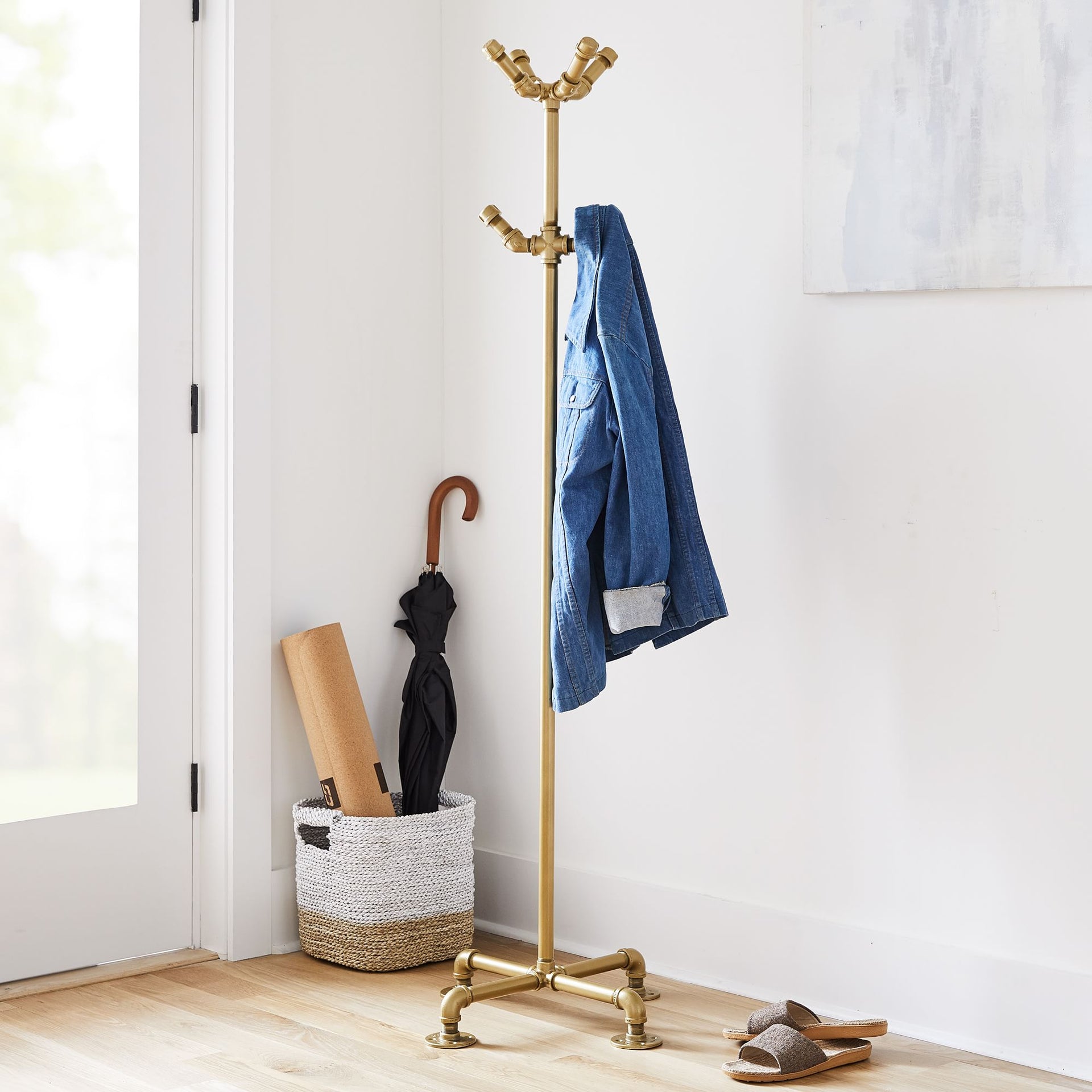Monroe Trades Industrial Coat Rack - Gold